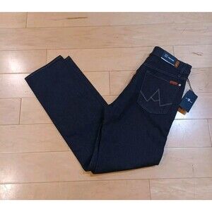 NWT 7 FOR ALL MANKIND Mens Off Black Vintage Button Fly Straight Leg Jeans 32x32